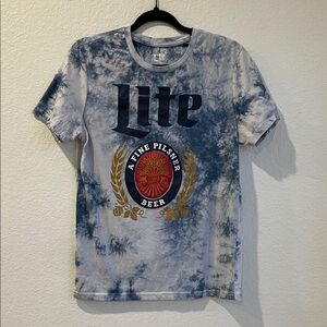 MILLER LITE Blue Tie-Dye T-Shirt • M